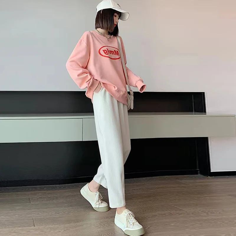 Cozy Maternity Corduroy Ankle Pants M-4XL ATHLEXES