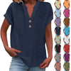 Breezy V Neck Cotton Linen Shirt for Women ATHLEXES
