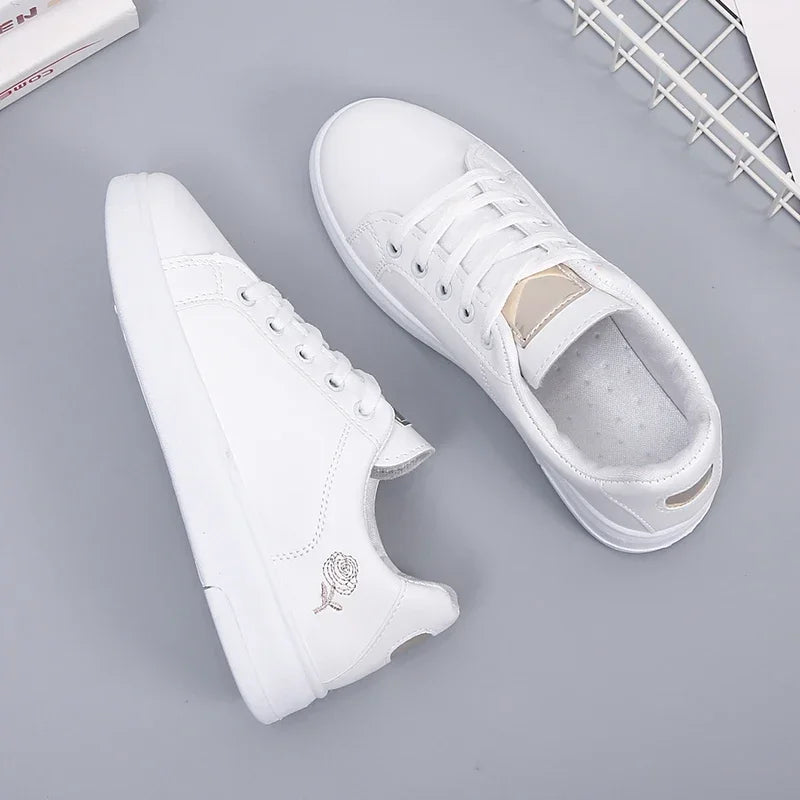 Embroidered Floral Womenâ??s Casual Lace-Up Sneakers 2024 ATHLEXES