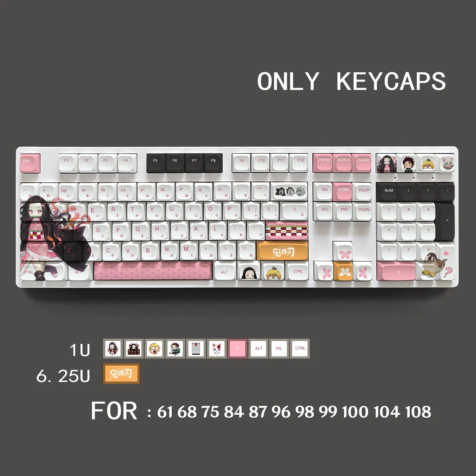 Demon Slayer PBT Keycaps Set for Gamers ATHLEXES