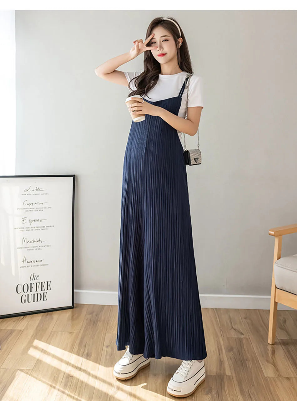 Chic Summer Maternity Chiffon Wide Leg Pants ATHLEXES