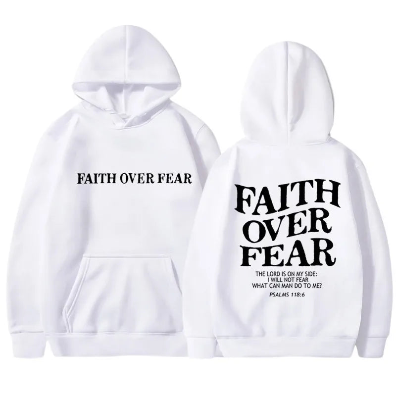 Faith Over Fear Inspirational Graphic Hoodie ATHLEXES