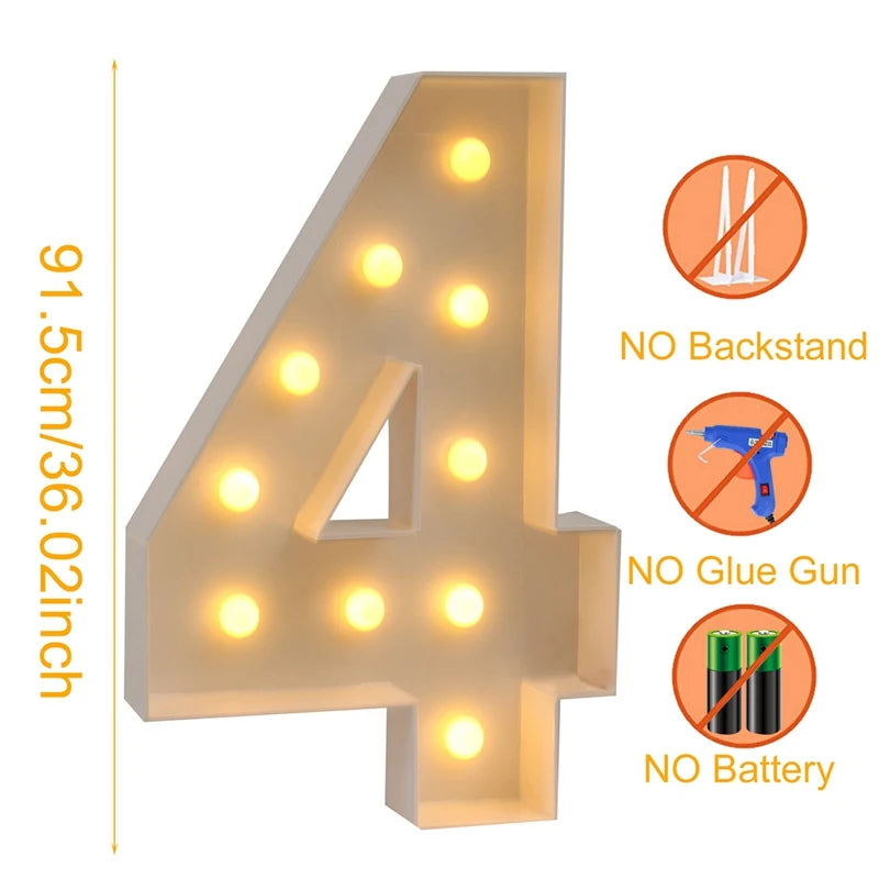Giant LED Birthday Number Frame for Celebrations ATHLEXES