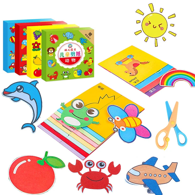 Colorful Cartoon Paper-Cut Craft Book for Kids ATHLEXES