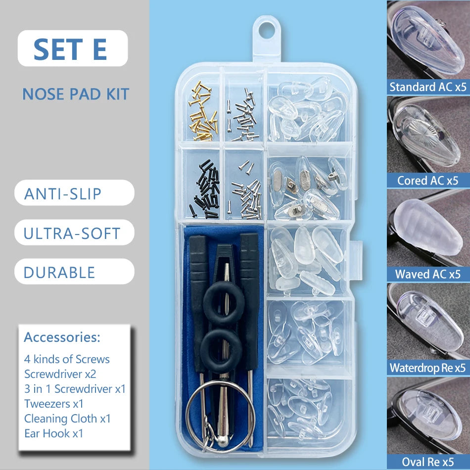 COLOUR_MAX Eyeglasses Repair Kit with Soft Nose Pads ATHLEXES