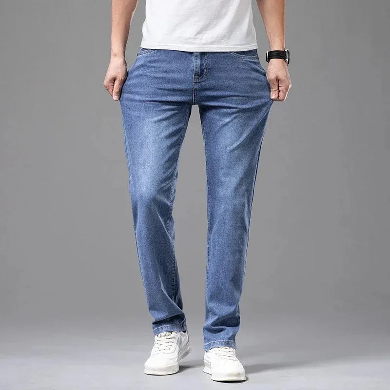 SummerStretch Men's Casual Gray Denim Pants ATHLEXES