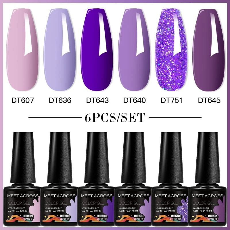 NailArt Pro 6pc UV Gel Polish Kit for Manicure ATHLEXES
