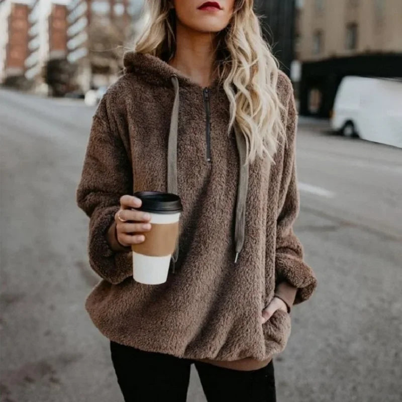 Chic Monochrome Hooded Sweater for Women ATHLEXES