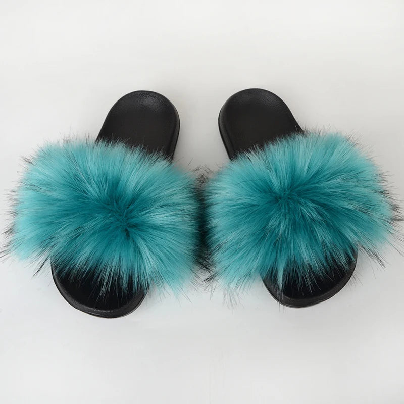 Luxury Faux Fur Slides for Women - Summer Comfort ATHLEXES