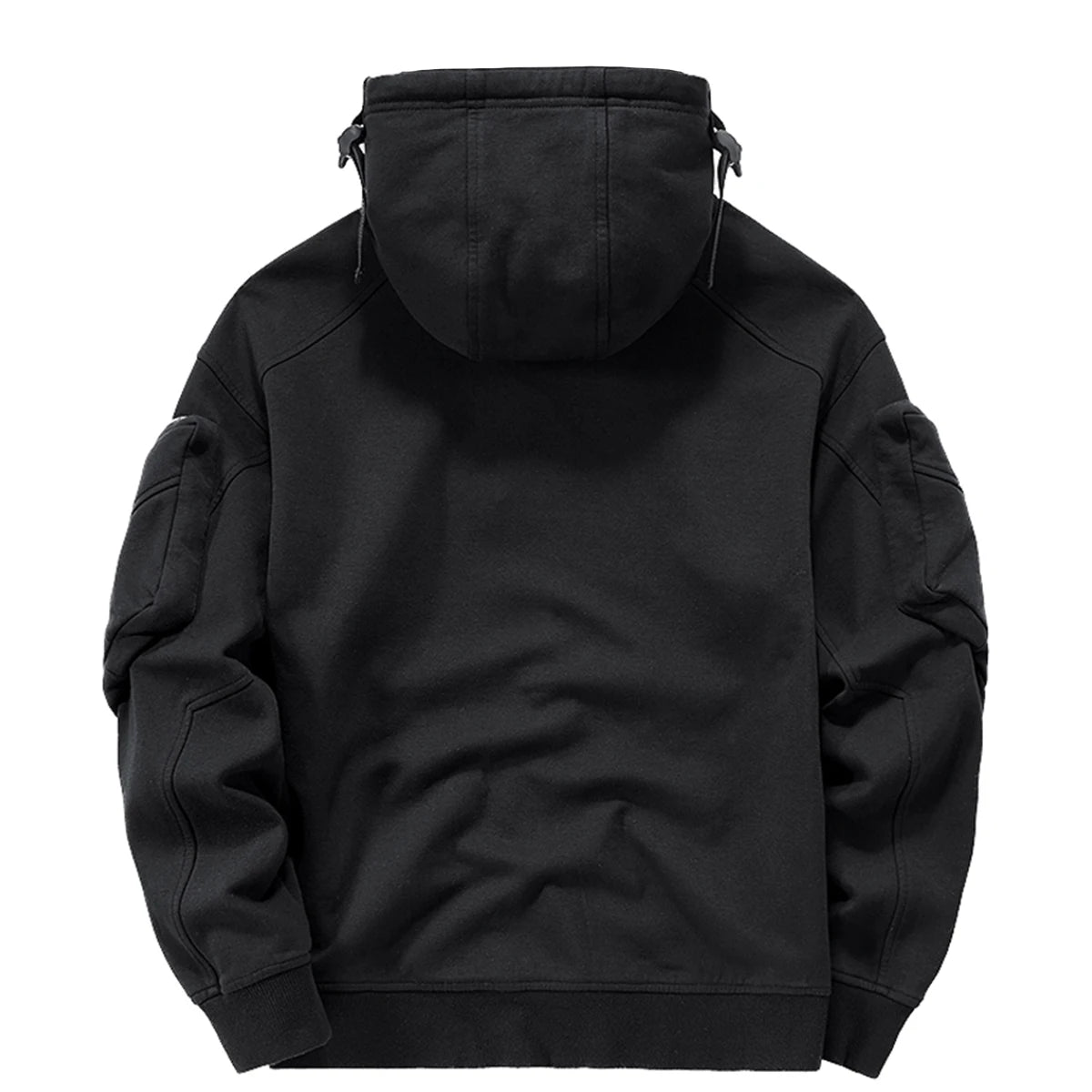 Men's Techwear Cyberpunk Zip Up Hoodie with High Neck Mask ATHLEXES