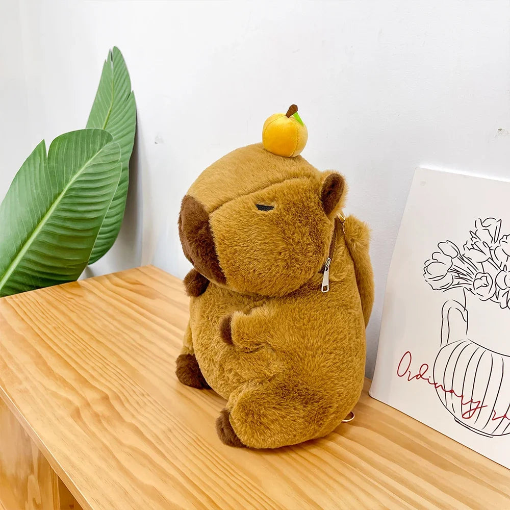 Kawaii Capybara Plush Backpack for Kids ATHLEXES