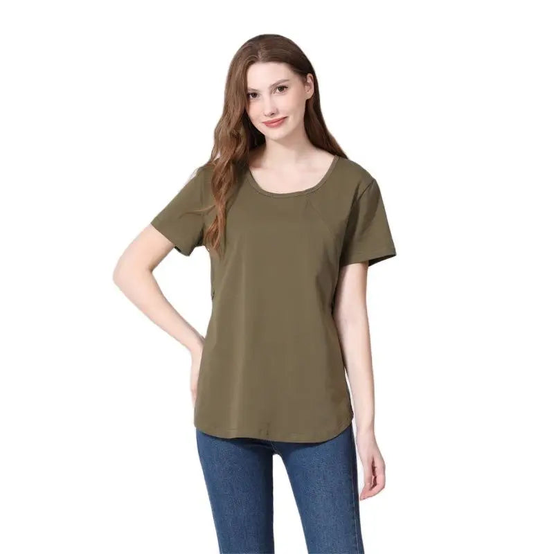 Maternity Comfort Tee for Nursing Moms ATHLEXES