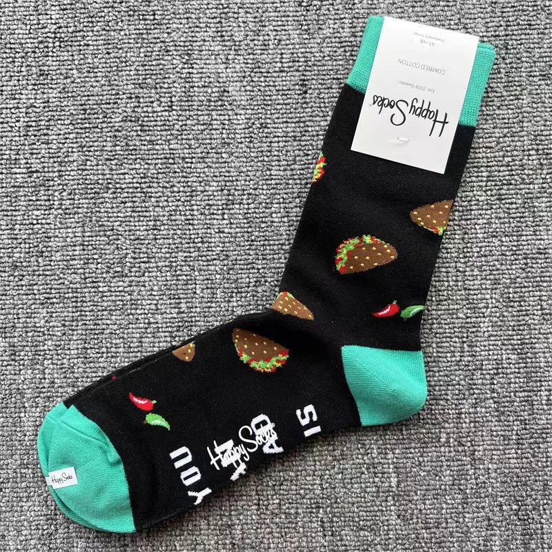 Happy Socks Men's Diamond Check Crew Socks for All Seasons ATHLEXES