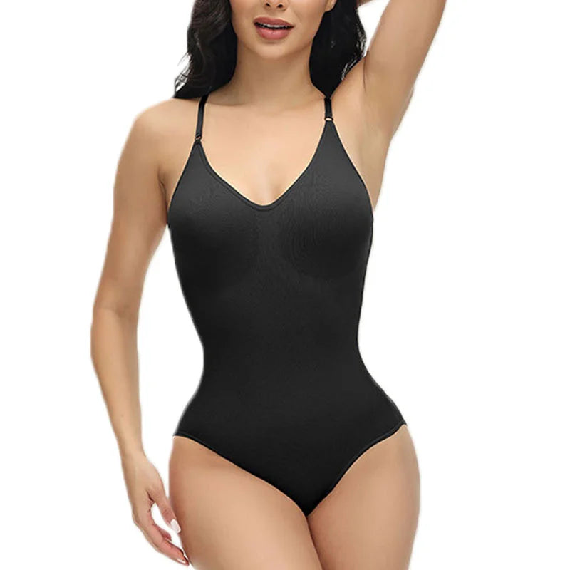 Super Sale V Neck Spaghetti Strap Bodysuit Compression Body Suits Open Crotch Shapewear Slimming Body Shaper Smooth Out Bodysuit ATHLEXES