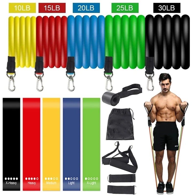 Premium Resistance Bands Set with Door Anchor & Straps ATHLEXES