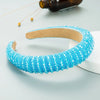 Elegant Blue Rhinestone Turban Headband for Women ATHLEXES