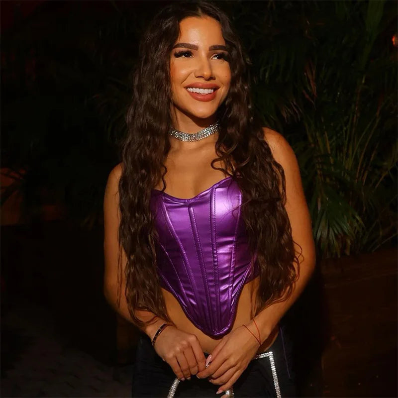 Goddess Glam Metallic Corset Top ATHLEXES