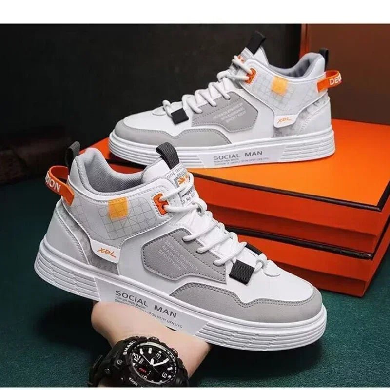 New Men's Shoes Spring and Summer 2024 New Wave Flower Shoes Men's Tide Shoes Men's Leather Sports Casual Breathable Board Shoes ATHLEXES