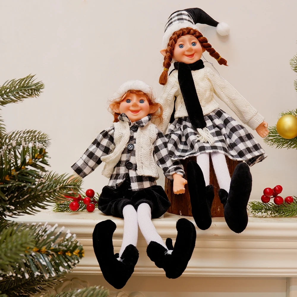 Elf Couple Plush Dolls: Festive Tree Ornaments ATHLEXES
