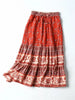 Bohemian Floral Peacock Midi Skirt for Women ATHLEXES