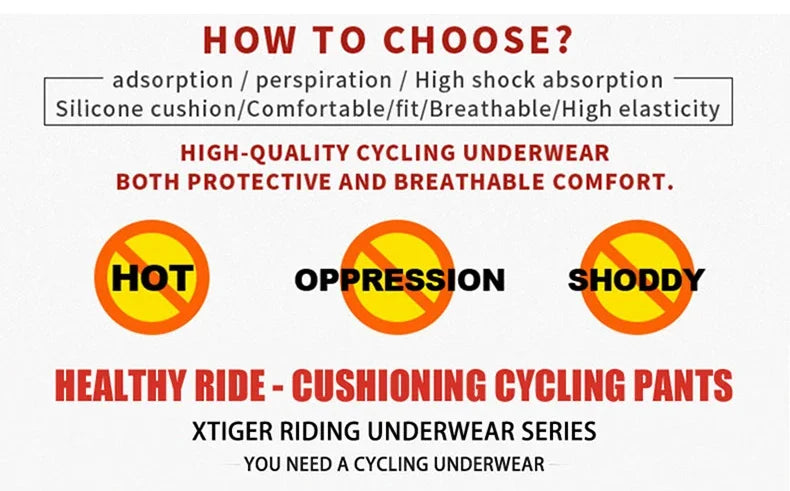X-TIGER Men's 5D Gel Pad Cycling Shorts ATHLEXES