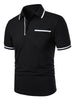 Luxe Lapel Solid Color Men's Short Sleeve Polo ATHLEXES