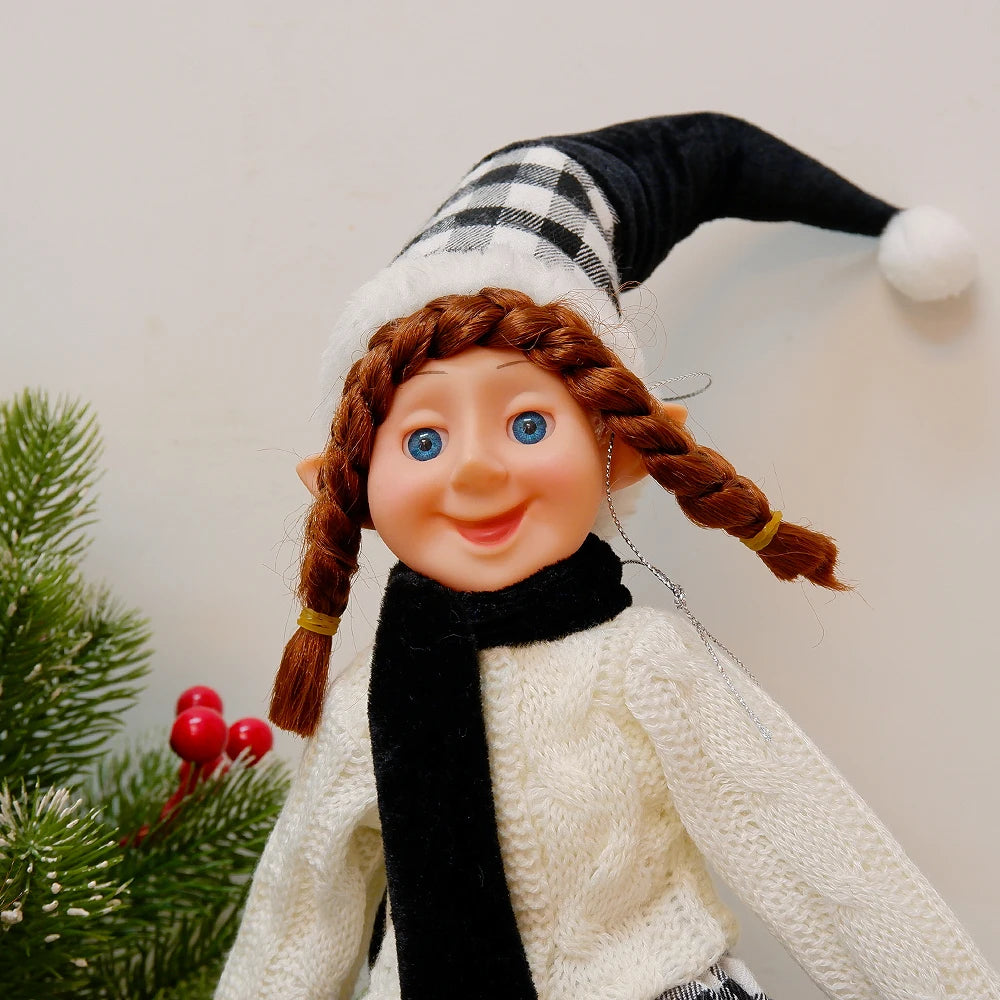 Elf Couple Plush Dolls: Festive Tree Ornaments ATHLEXES