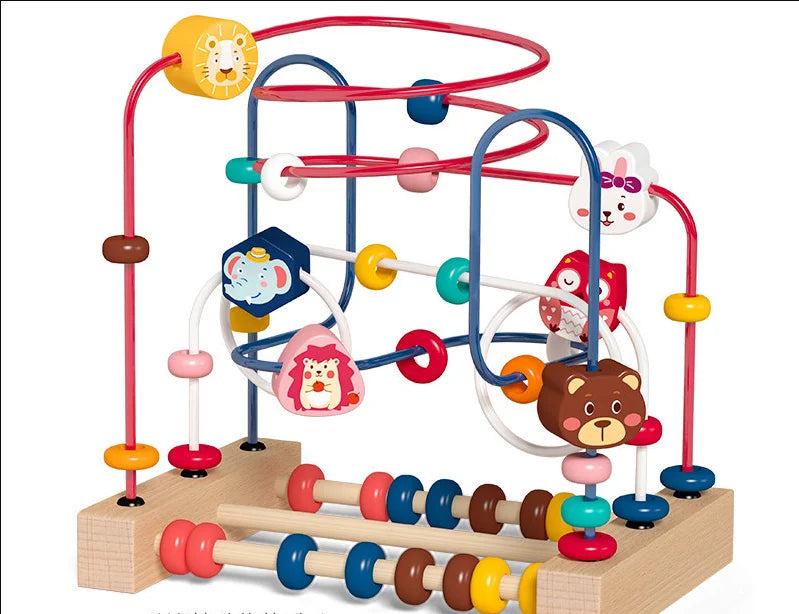 Montessori Wooden Roller Coaster Bead Maze for Toddlers ATHLEXES