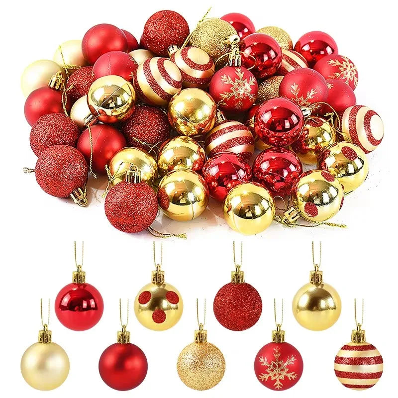 Festive 50Pcs 4cm Christmas Baubles for 2024 Decor ATHLEXES
