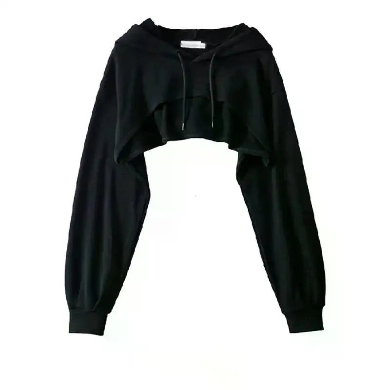 Chic Y2K Irregular Crop Hoodie for Trendy Women ATHLEXES