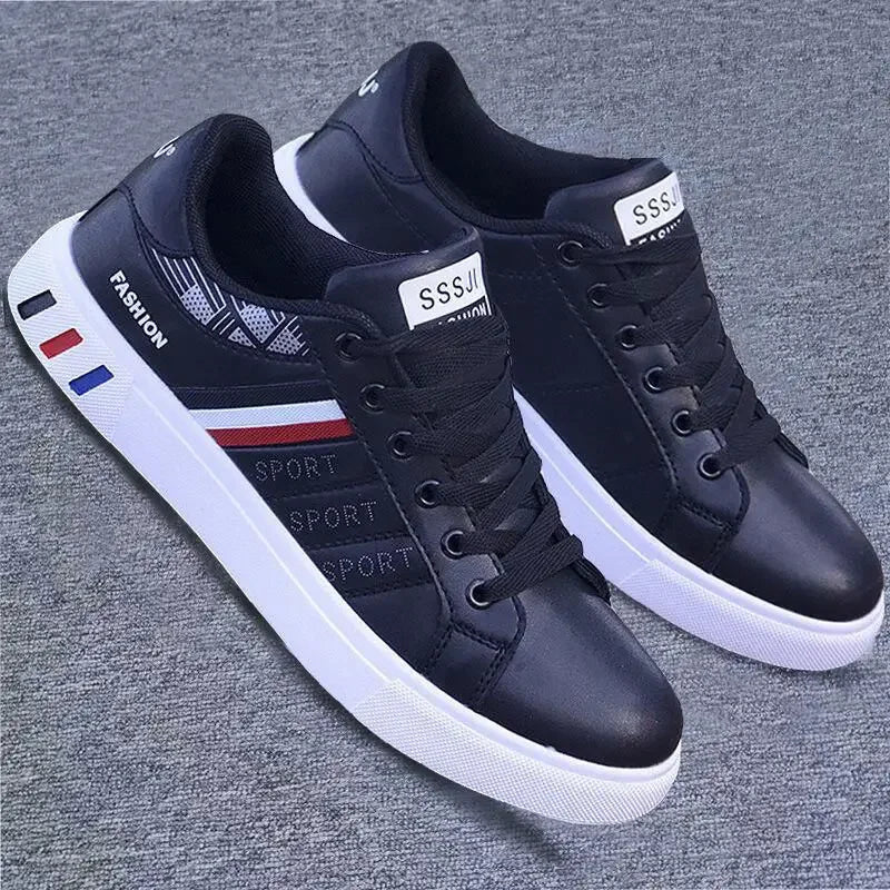 Trendy Korean Style Men's White Versatile Casual Shoes Comfortable Eva Sole Rubber Upper Summer Flat Shoes For Students ATHLEXES