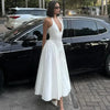 Chic White Backless Halter Dress for Summer Events ATHLEXES