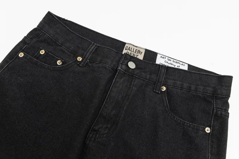 Retro Spliced Denim Trousers for Trendy Couples ATHLEXES