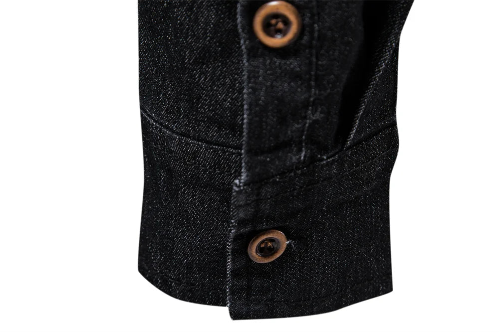 AIOPESON Men's Casual Cotton Denim Shirt ATHLEXES