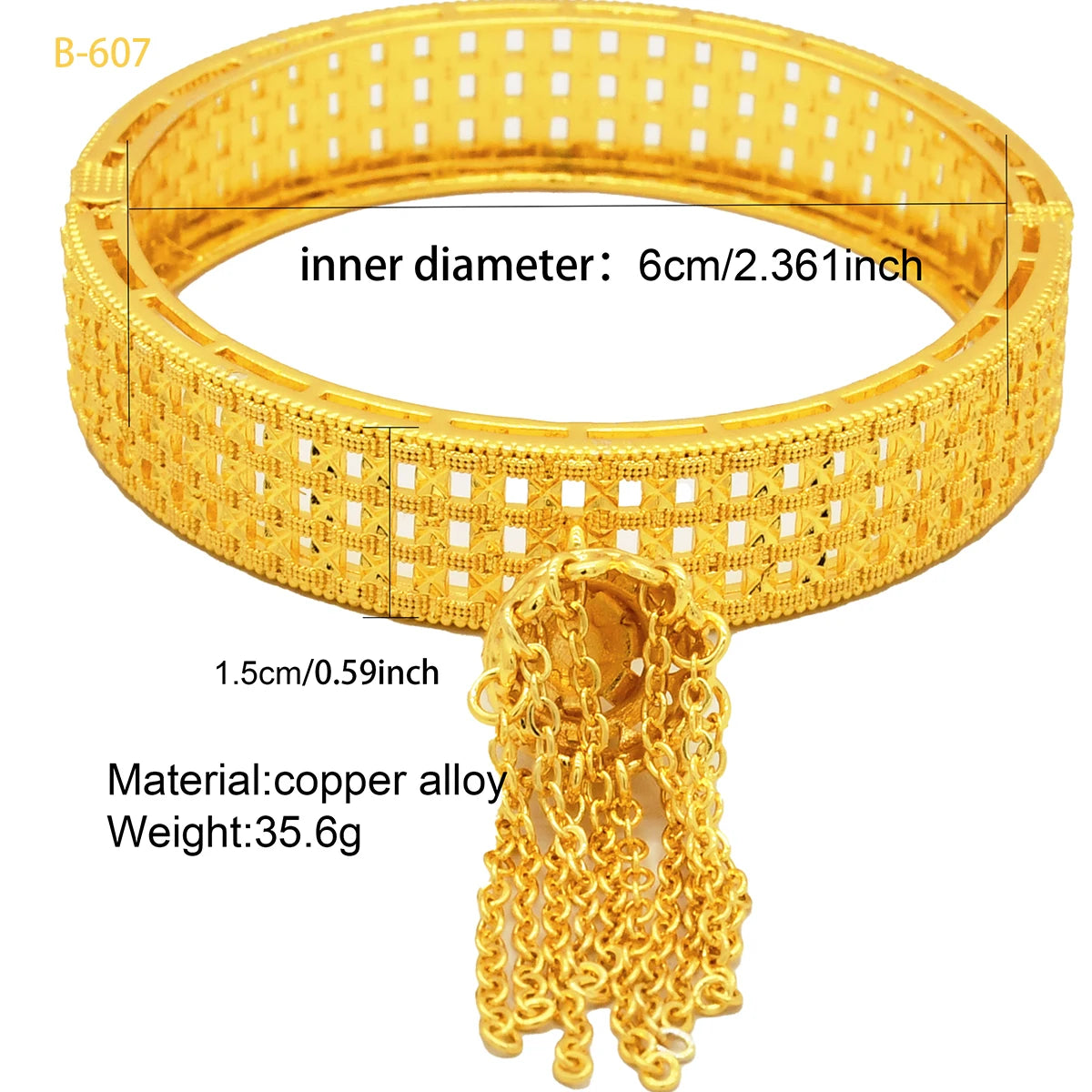 XUHUANG Dubai Gold Bangles with Tassel Pendant ATHLEXES