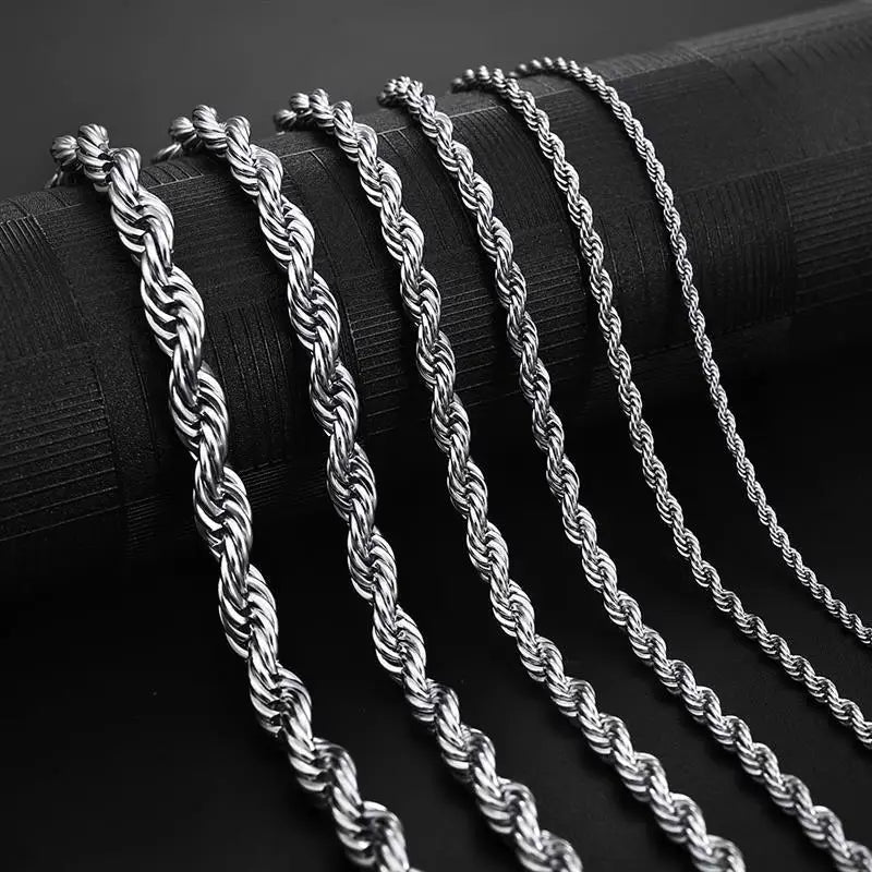 Twisted Stainless Steel Rope Necklace for All ATHLEXES