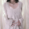 Y2K Aesthetic Vintage Babydoll Knit Sweater Tops ATHLEXES