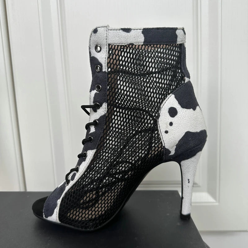 Hollow Mesh Peep Toe Stilettos: Summer High Heel Fashion ATHLEXES