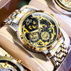 OLEVS Luxury Waterproof Gold Skeleton Watch ATHLEXES
