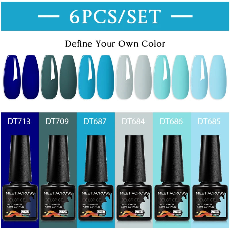 NailArt Pro 6pc UV Gel Polish Kit for Manicure ATHLEXES