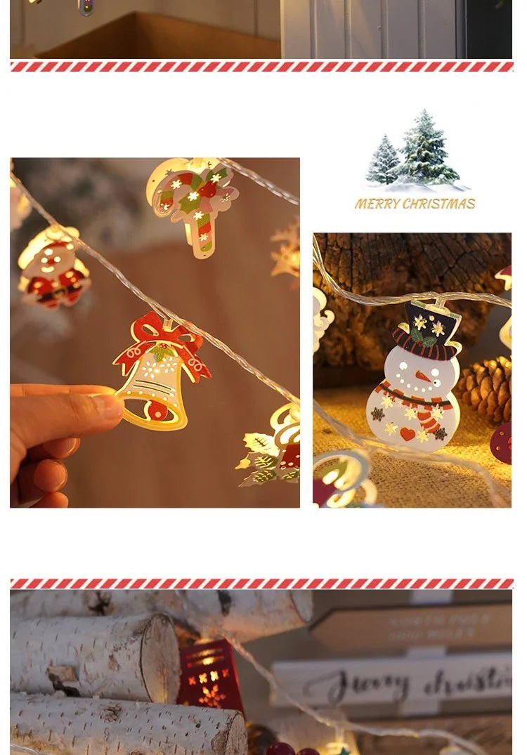 Christmas Lights String Santa Claus Snowman USB Garland LED Christmas Tree Decorative Light Party New Year's Decor Natal droship ATHLEXES