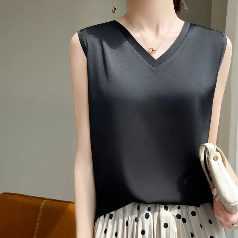 SilkBlend V-Neck Summer Blouse for Women ATHLEXES