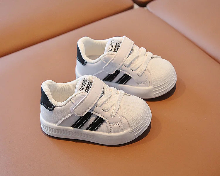 ChicStride 2 Striped White Baby Casual Sneakers ATHLEXES