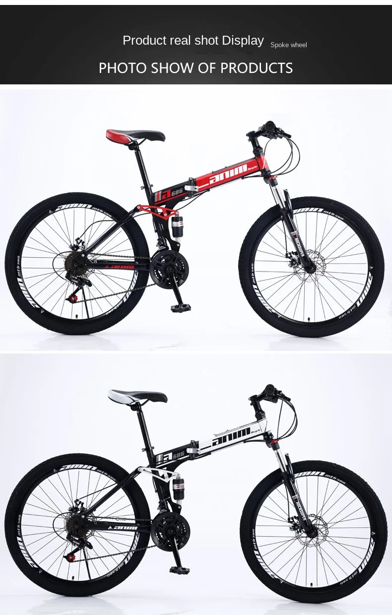 FJ Carbon Steel Shock Absorber Folding Mountain Bike ATHLEXES