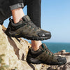 HIKEUP Men's Hiking Shoes Suede Leather Outdoor Shoes Wear-resistant Men Trekking Walking Hunting Tactical Sneakers ATHLEXES