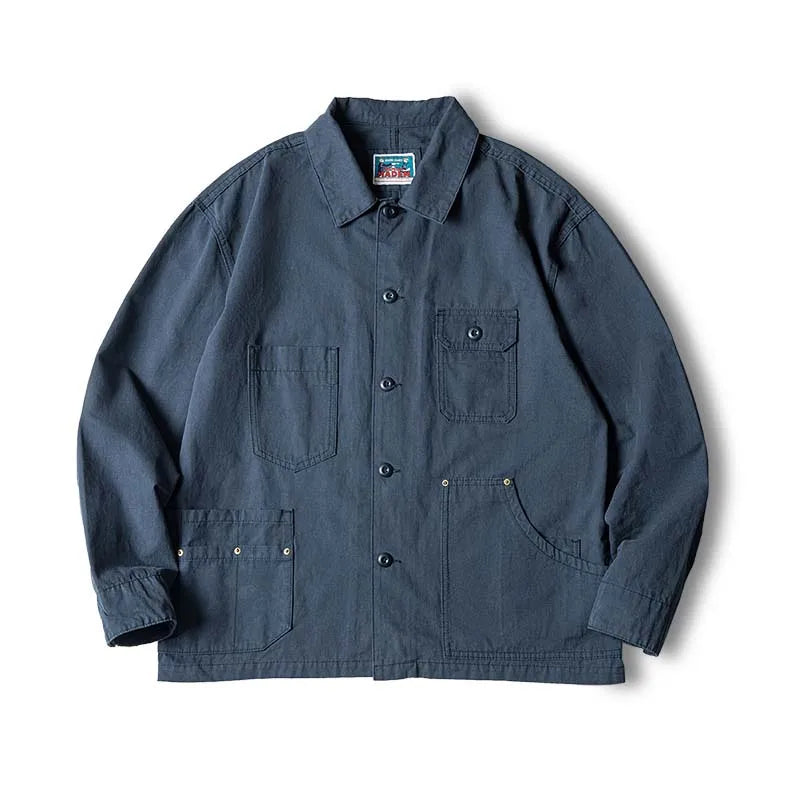 Maden Retro Multi-Pocket Navy Hunting Jacket for Men ATHLEXES