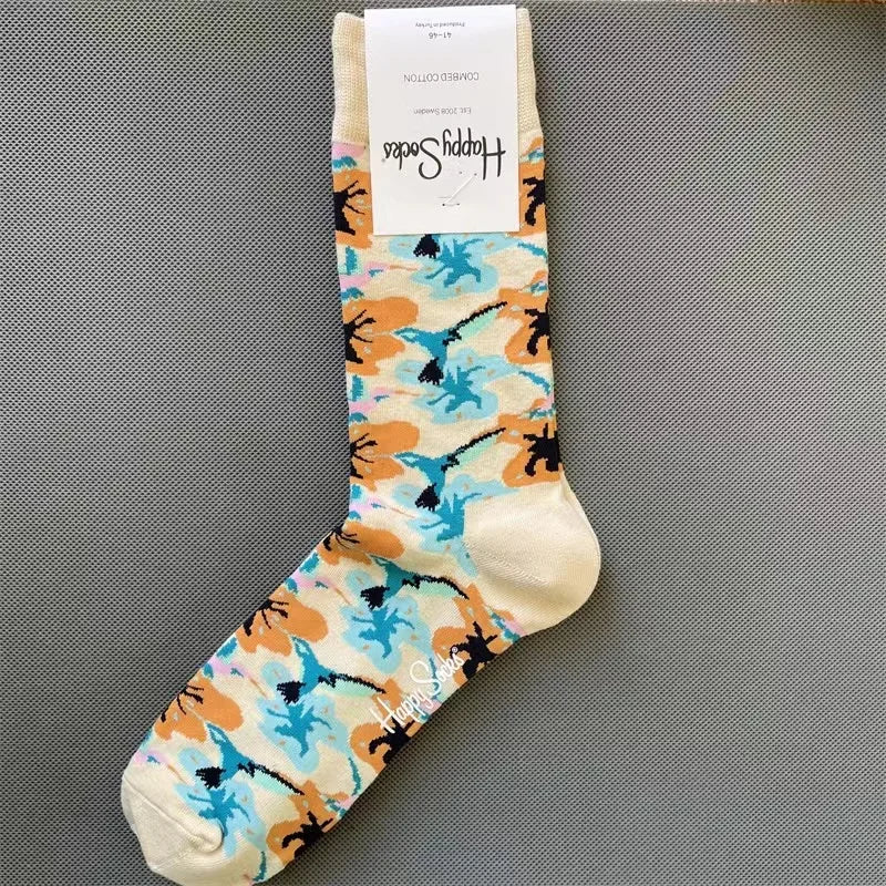 Happy Socks Men's Diamond Check Crew Socks for All Seasons ATHLEXES