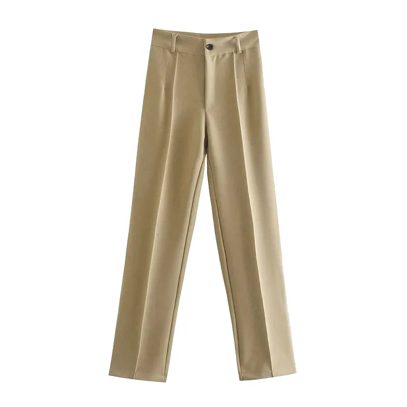 Chic High Waist Straight Leg Office Pants ATHLEXES