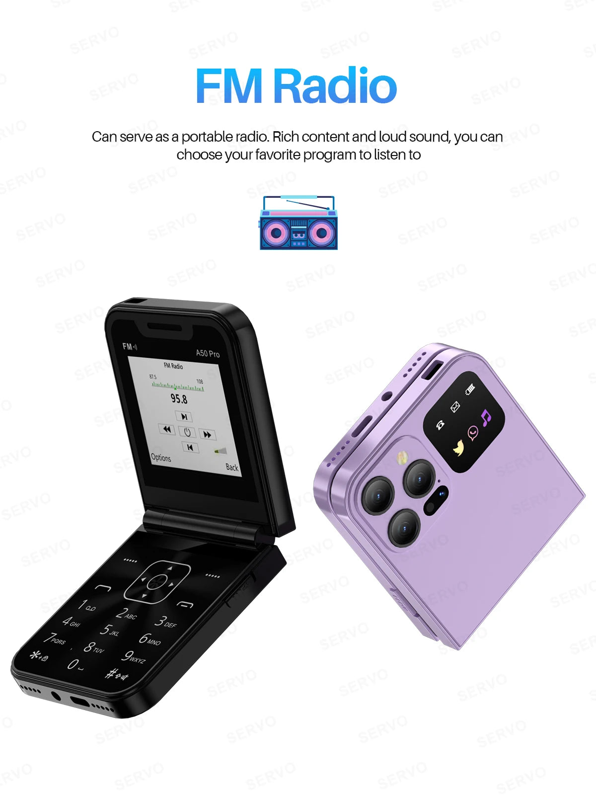 SERVO A50 PRO Dual SIM Flip Phone with Magic Features ATHLEXES