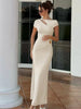 Chic Hollow Backless Maxi Dress with Metal Buckle ATHLEXES